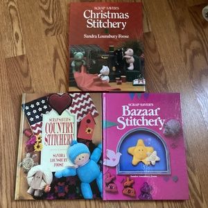 Lot Of 3 Scrap Saver's Craft Books ~ Christmas, Bazaar  & Country Stitchery